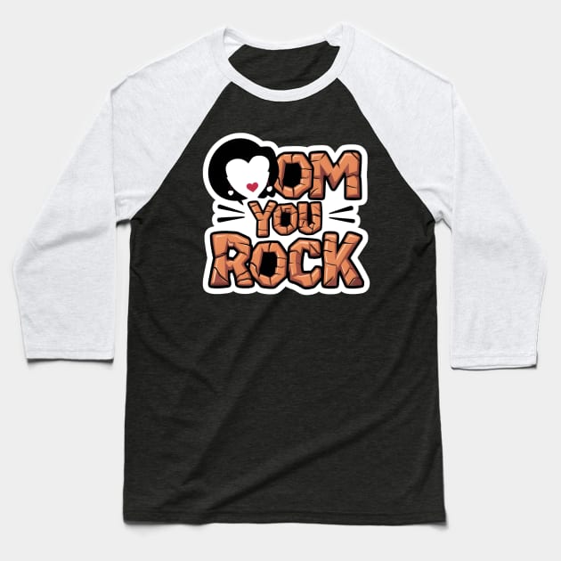 Mom You Rock Baseball T-Shirt by Noshiyn